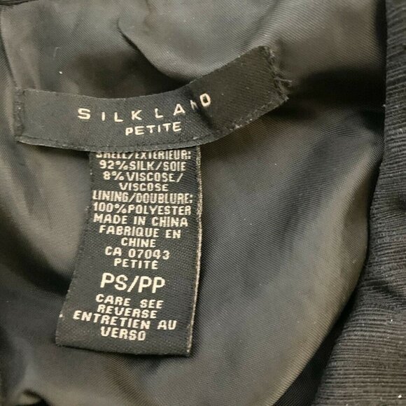 SilkLand Black with Gold Embroidered Blazer Petite Large 92% Silk - Picture 13 of 13